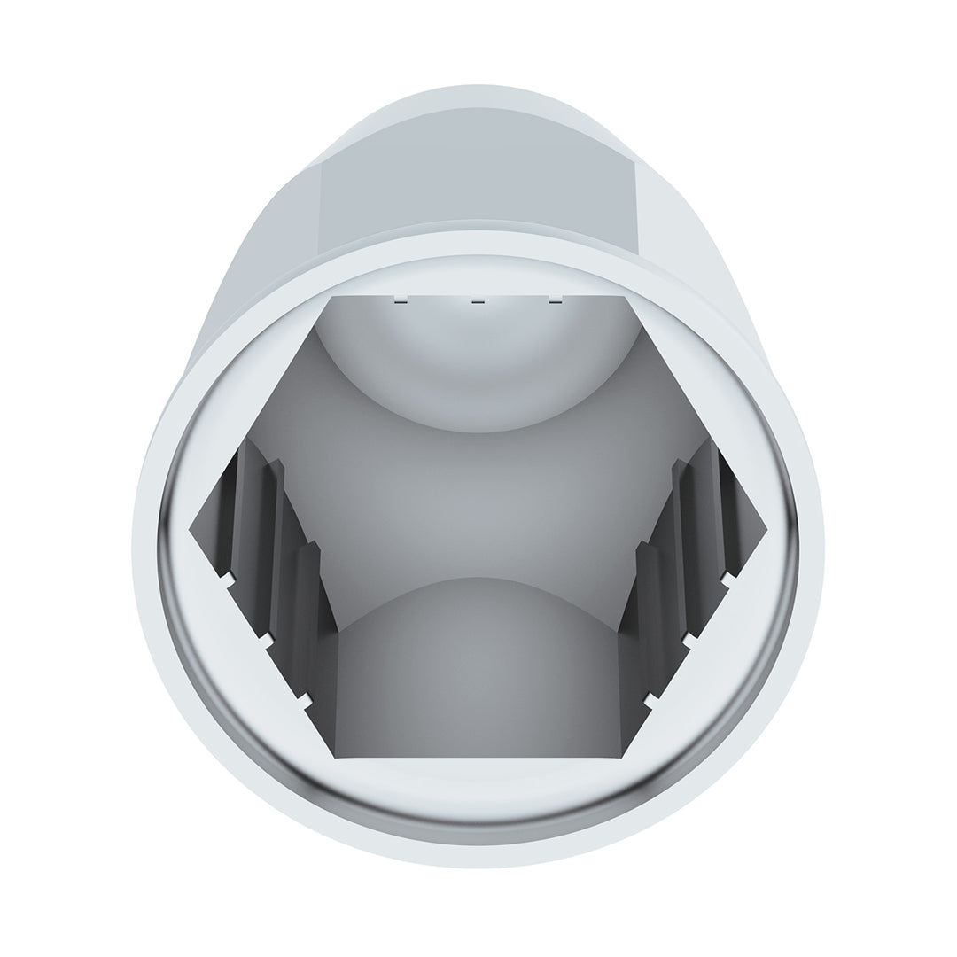 1-1/2" X 2-3/4" Chrome Plastic Slotted Bullet Nut Covers With Flange - Push-On (Color Box of 20)