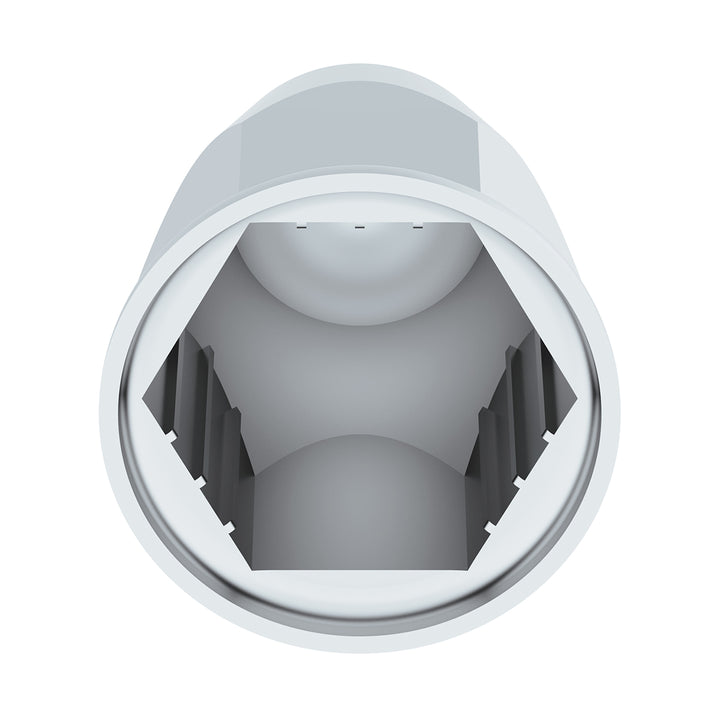 1-1/2" X 2-3/4" Chrome Plastic Slotted Bullet Nut Covers With Flange - Push-On (Color Box of 20)
