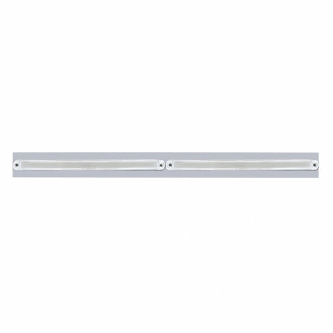 Chrome Top Mud Flap Plate With Two 24 LED 12" GloLight Bars - Red LED/Clear Lens (Each)