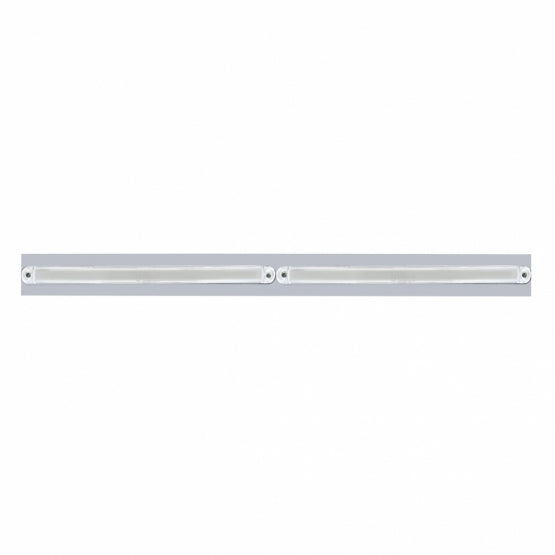 Chrome Top Mud Flap Plate With Two 24 LED 12" GloLight Bars - Red LED/Clear Lens (Each)