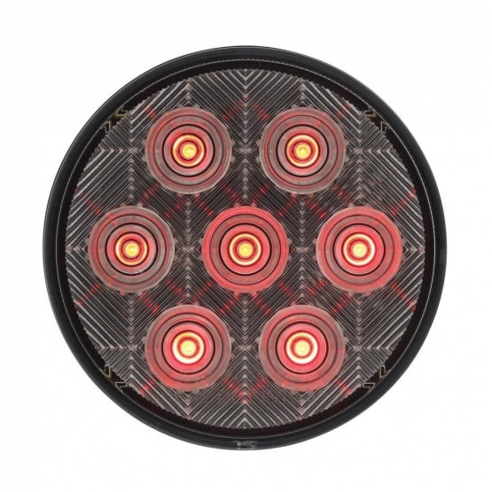 7 LED 4" Round Competition Series Light (Stop, Turn &amp; Tail) - Red LED/Clear Lens