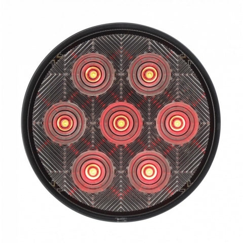 7 LED 4" Round Competition Series Light (Stop, Turn & Tail) - Red LED/Clear Lens