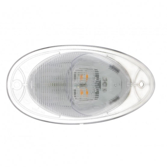 7 LED Turn Signal Light For 2008-2017 Freightliner Cascadia - Dome Lens, Amber LED/Clear Lens