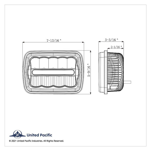 ULTRALIT - 9 High Power LED 5" X 7`" Rectangular Light With White Position Light Bar