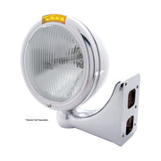 Chrome Classic Headlight H4 Bulb & LED Turn Signal - Amber Lens