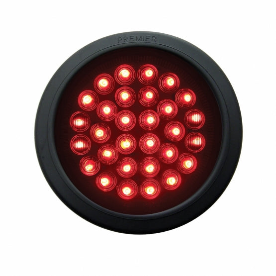 30 LED 4" Round Light Kit (Stop, Turn &amp; Tail) - Red LED/Red Lens