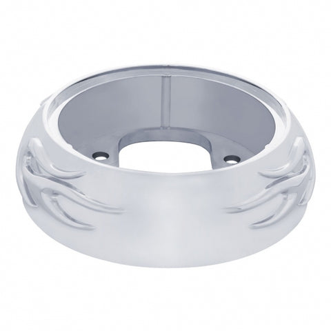 Chrome Flame Horn Button Bezel