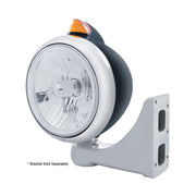 Black Guide 682-C Style Headlight Crystal H4 & Original Style LED Signal - Amber Lens