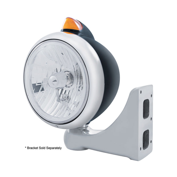 Black Guide 682-C Style Headlight Crystal H4 & Original Style LED Signal - Amber Lens
