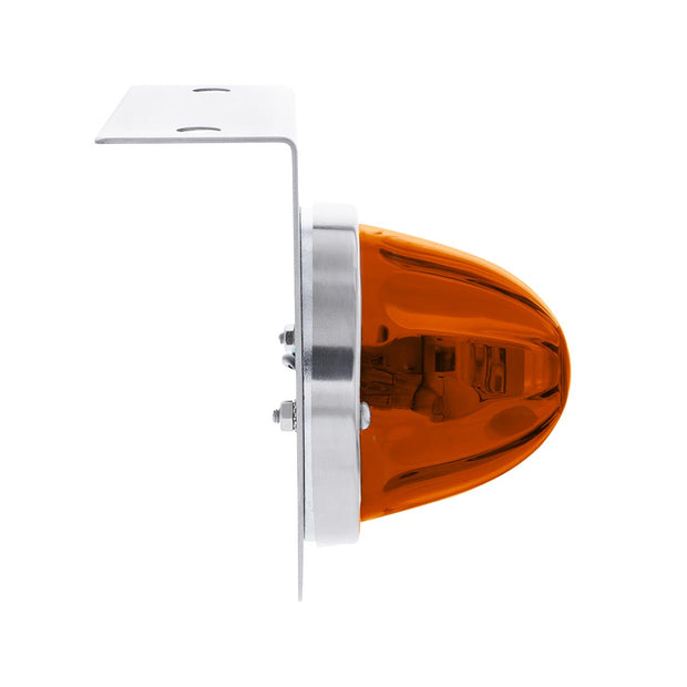 Star-Burst Glass Watermelon Light With Stainless Steel Light Bracket Kit-Amber LED/Dark Amber Lens