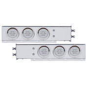 2-1/2" Bolt Pattern SS Spring Loaded Bar With 6X 21 LED 4" GloLight & Visors -Red LED/Clear Lens (Pair)