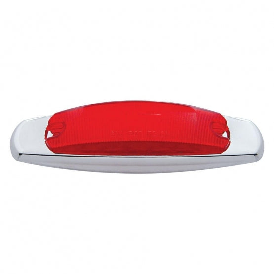 12 LED Rectangular Light (Clearance/Marker) With Chrome Bezel - Red LED/Red Lens