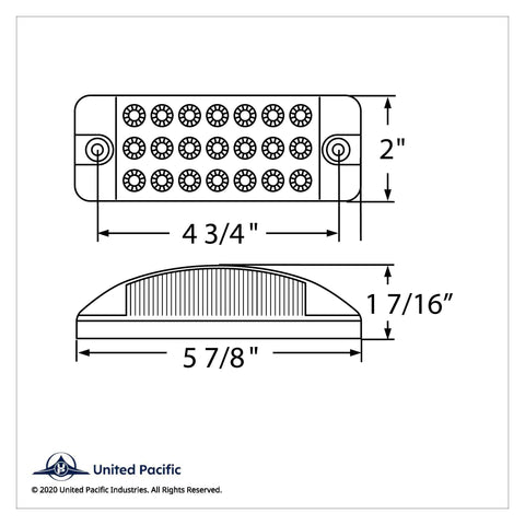 21 LED Reflector Rectangular Light (Clearance/Marker) - Red LED/Clear Lens