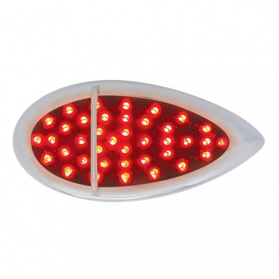 39 LED Flush Mount "Teardrop" Light (Stop, Turn &amp; Tail) - Red LED/Red Lens