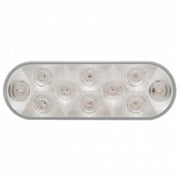 10 LED 6" Oval Light (Stop, Turn & Tail) - Red LED/Clear Lens