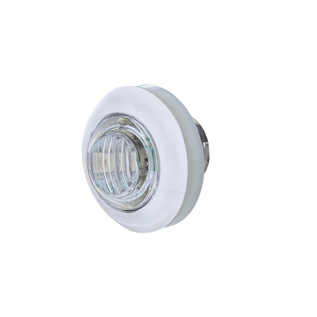 3 LED Dual Function 3/4" Mini Auxiliary/Utility Light With Bezel &amp; Washer - Red LED/Clear Lens