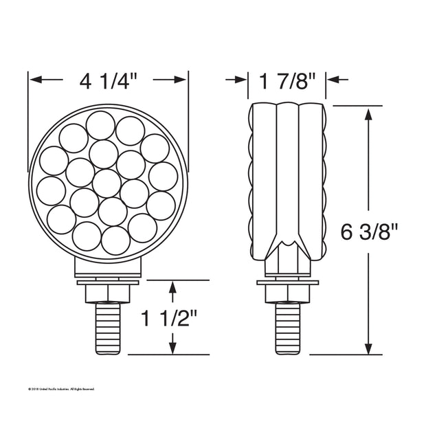 42 LED Double Face Turn Signal Light - Amber LED/Clear Lens