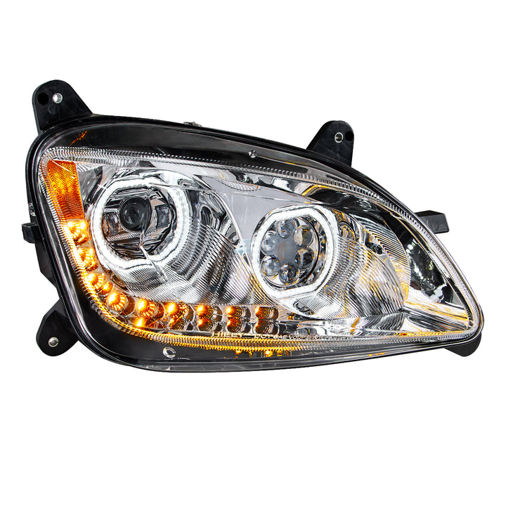 Chrome 10 LED Headlight For Peterbilt 587 (2010-2016) &amp; 579 (2012-2021) - Passenger Side