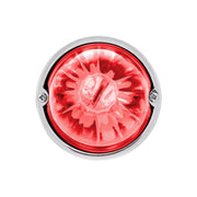 Star-Burst Glass Watermelon Light Flush Mount Kit-Red LED/Clear Lens