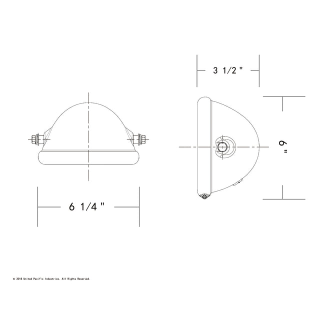 Black 5-3/4" Motorcycle Headlight Housing Only - Side Mount