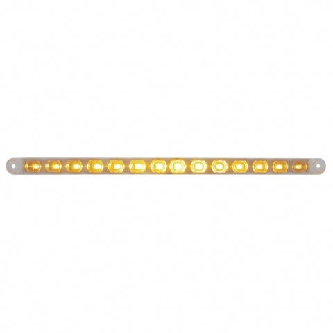 14 LED 12" Turn Signal Light Bar - Amber LED/Clear Lens
