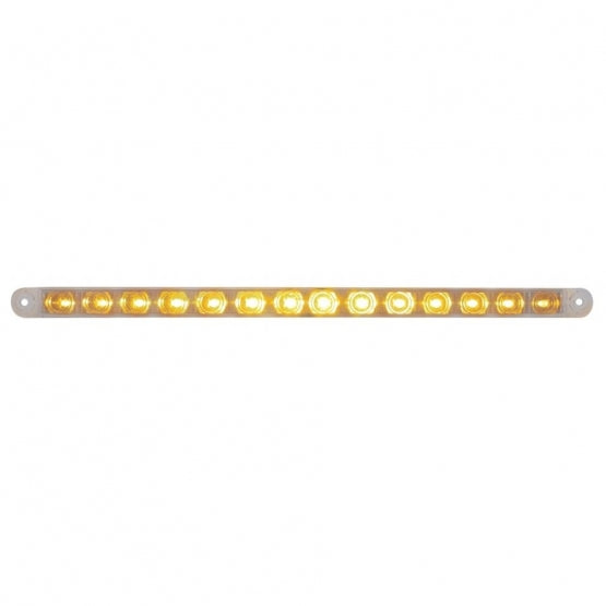 14 LED 12" Turn Signal Light Bar - Amber LED/Clear Lens