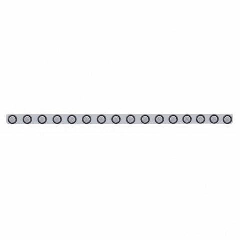 79-1/2" Stainless Bumper Light Bracket With 16X 9 LED 2" Light & Grommets - Amber LED/Clear Lens