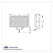 6 High Power 1 Watt LED Rectangular Work Light (Retail)