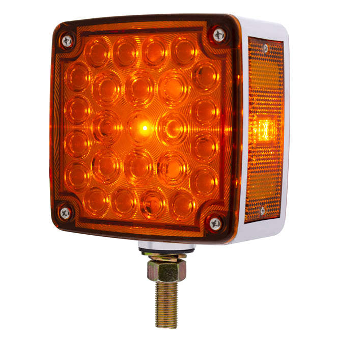52 LED Single Stud Double Face Turn Signal Light (Driver) - Amber &amp; Red LED/Amber &amp; Red Lens