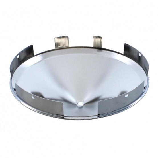 6 Uneven Notched Stainless Front Hubcap With 3 Bar Right Swing Spinner - 1" Lip
