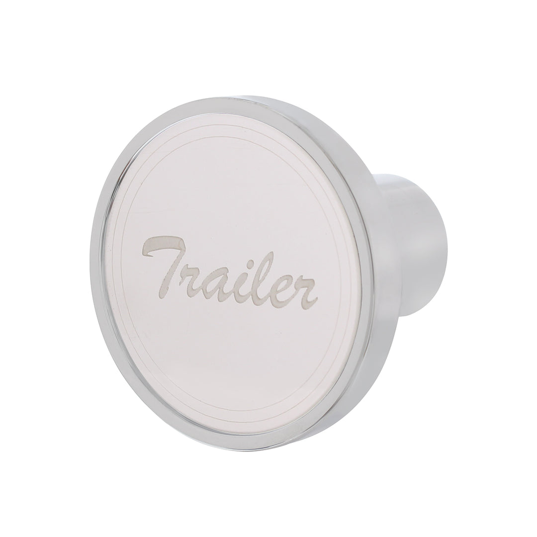Aluminum Screw-On Air Valve Knob With Stainless Trailer Plaque - Chrome