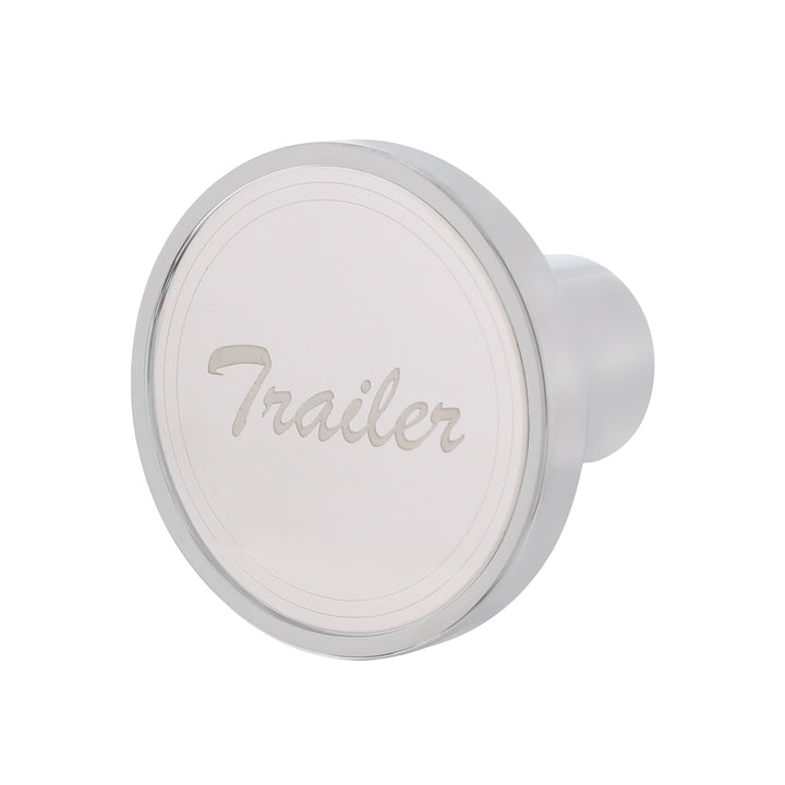 Aluminum Screw-On Air Valve Knob With Stainless Trailer Plaque - Chrome