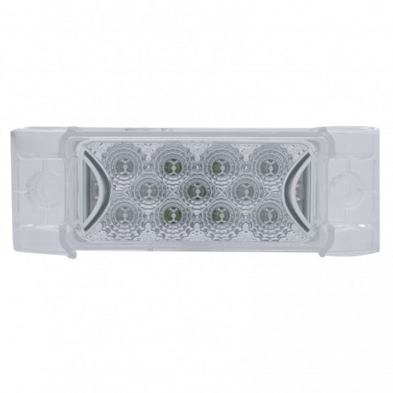 13 LED Reflector Rectangular Light (Clearance/Marker) - Red LED/Clear Lens
