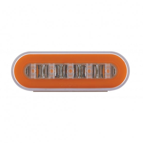 22 LED 6" Oval Clear Lens With Halo Insert GloLight Light Kit - Amber LEDs/Amber Insert (Each)