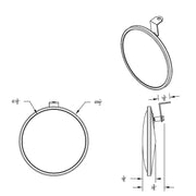 8-1/2" 430 Stainless Steel Heated 320R Convex Mirror - Offset Mounting Stud