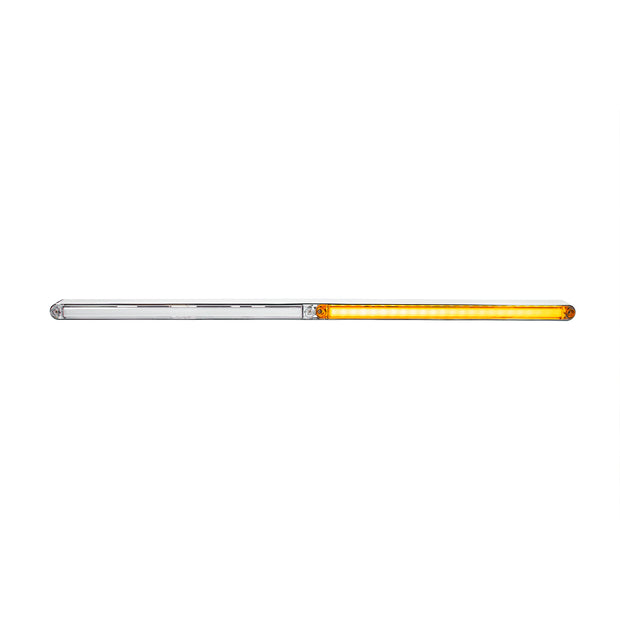 Dual 24 LED Dual Function 12" GloLight Bar With Bezel - Amber LED/Clear Lens