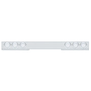 Chrome 1 Piece Rear Light Bar With Six 36 LED 4" Lights & Visors - Red LED/Clear Lens