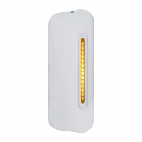 Mirror Cover With 14 LED 12" Light Bar For 2005+ Freightliner  (Passenger) - Amber LED/Amber Lens