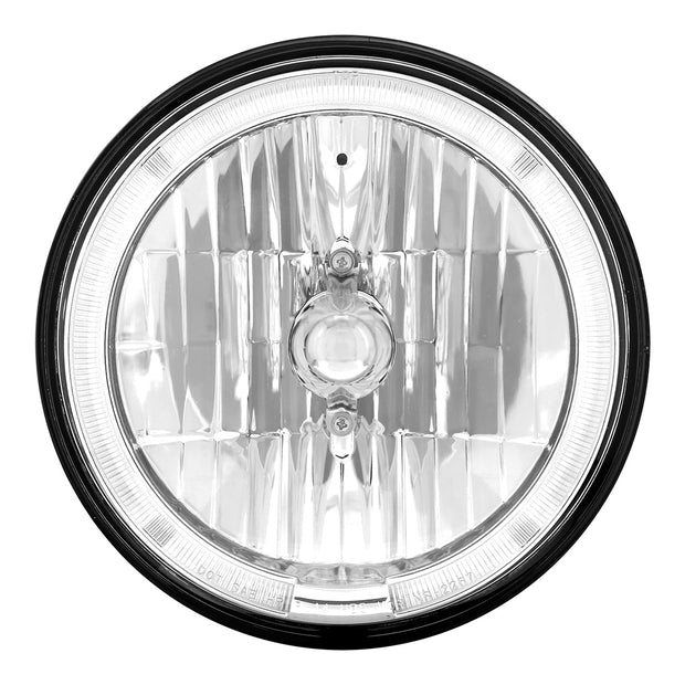 7" Crystal Headlight With Amber LED Halo Ring