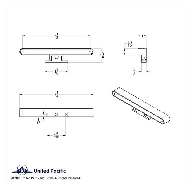 Chrome 10 LED Light Bar With 180 Degree Swivel Base - Dual Function White LED/Clear Lens