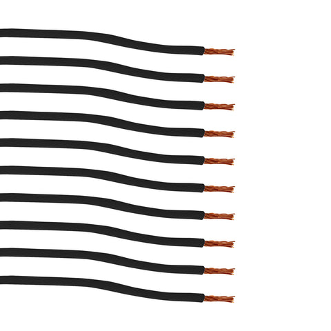 6" Single Lead Wire With .180 Bullet Termination & Stripped End - Black (10 Pcs)