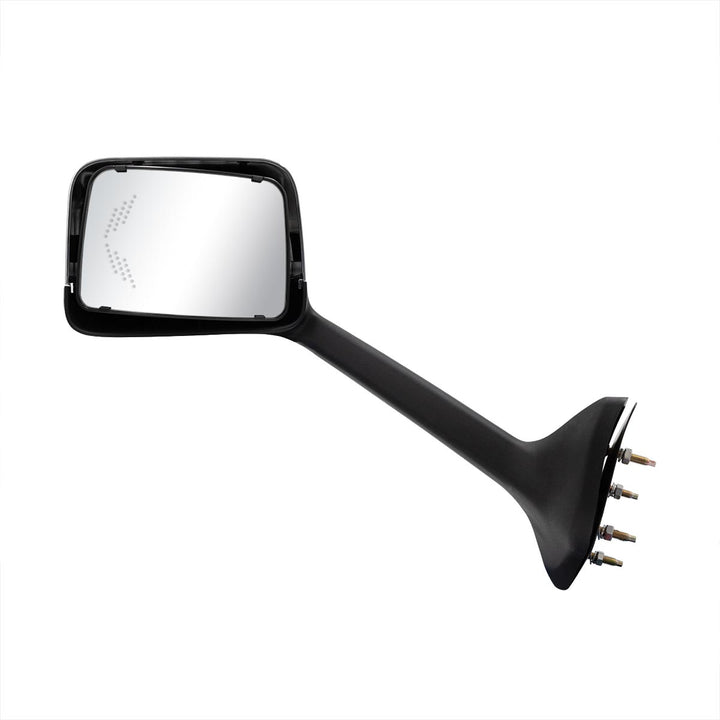 Chrome Plastic Hood Mirror Assembly With Sequential LED Turn Signals For 2018-2024 International LT-Driver