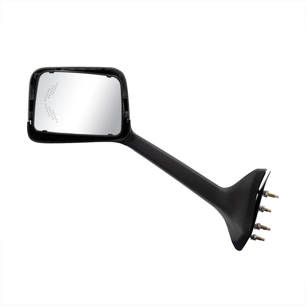 Chrome Plastic Hood Mirror Assembly With Sequential LED Turn Signals For 2018-2024 International LT-Driver