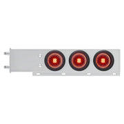 3-3/4" Bolt Pattern SS Spring Loaded Bar With 6X 4" 13 LED Abyss Lights - Red LED/Red Lens (Pair)