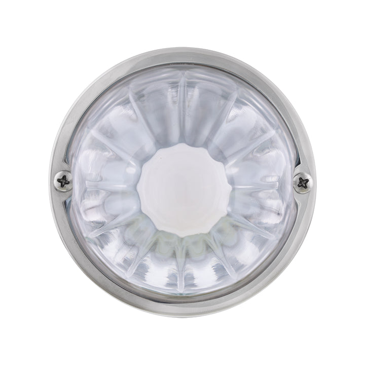 Dual Function Glass Watermelon Flush Mount Kit With LED Bulb - Clear