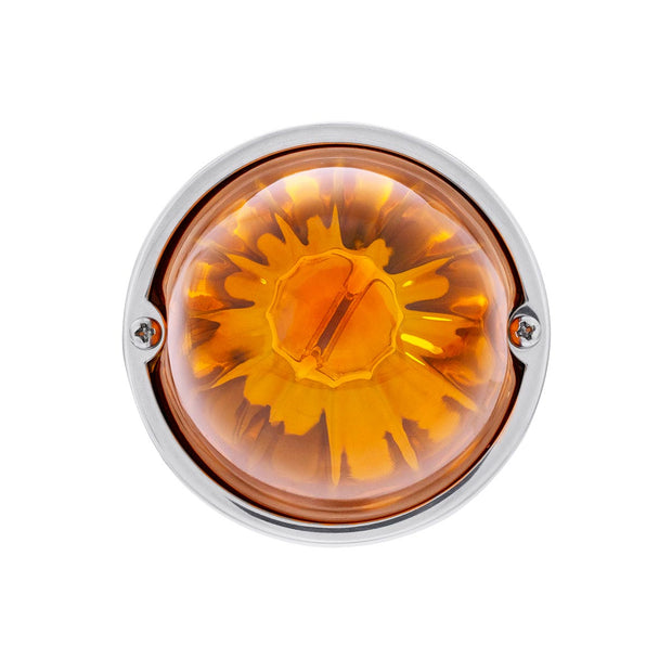 Star-Burst Glass Watermelon Light Flush Mount Kit-Amber LED/Amber Lens