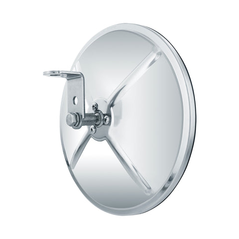 7-1/2" 430 Stainless Steel 320R Convex Mirror - Centered Mounting Stud