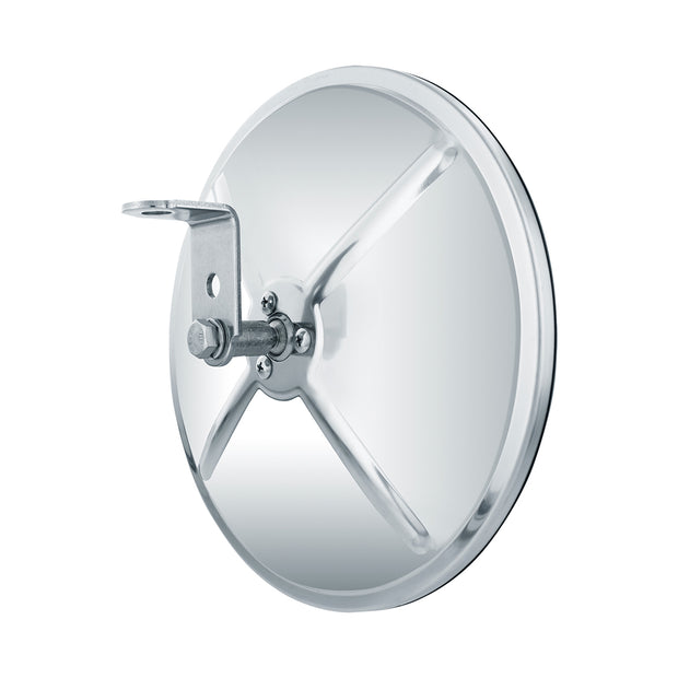 7-1/2" 430 Stainless Steel 320R Convex Mirror - Centered Mounting Stud