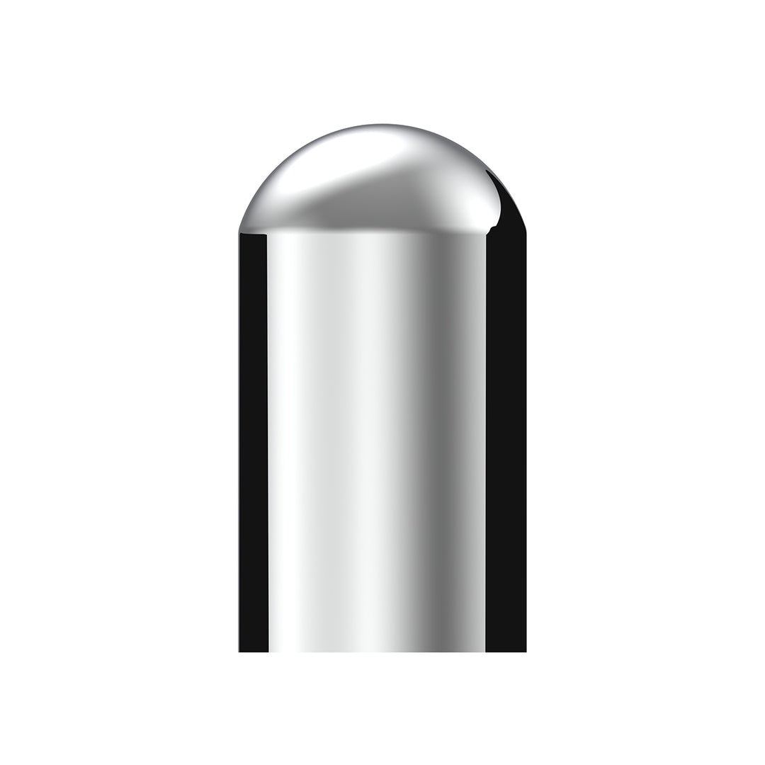 33mm X 3-3/4" Chrome Plastic Dome Nut Covers - Thread-On (60-Pack)