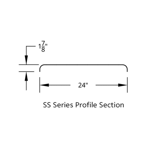 60" 430 Stainless Steel (16ga) Roll Formed Edge Smooth Half Fender - SS Series (Pair)